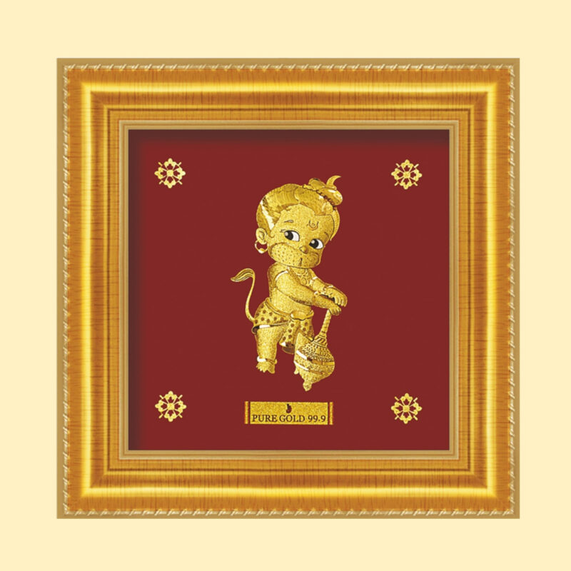 Bal Hanuman Gold Plated Photo