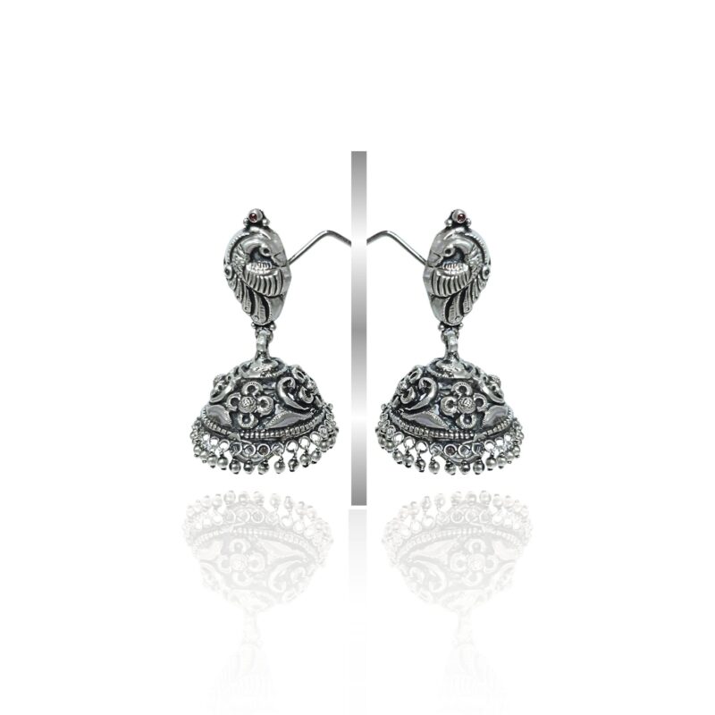 Ruhani Jhumka Silver Earrings